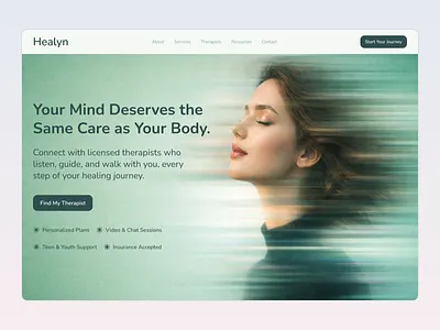 Psychology & Mental Health Website Design app design clean design dashboard ui healthcare healthcare ui landing page meditation mental health mental wellness mindfulness minimal design modern ui psychology self care therapy ui design ux design web design website design wellness