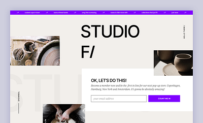 STUDIO F/ landing page design dailyui signup ui uidesign webdesign