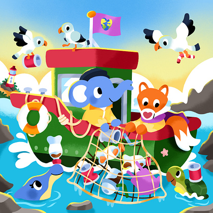 Everyone helps clean the ocean!