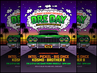 Dre Day Chicago 2023 Flyer 64 california drdre flyer graphic design hiphop illustration impala msg317 poster smoke vector west coast
