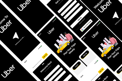 Uber App Signup & Login app branding car design illustration logo mobile taxi uber ui ux