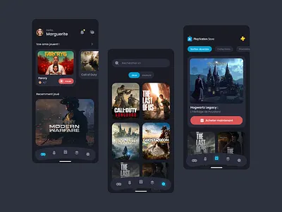 Playstation Redesign app dark darkmode design game gamers mobile playstation ui uidesign