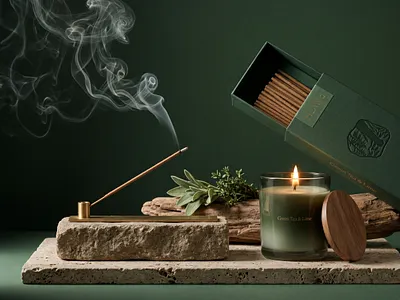 Rawth-Aromatic Incense Sticks aroma aromatic box branding candle clean diffusers elegant greentea incense lime luxury minimal modern packaging sticks
