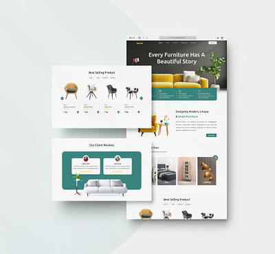 Furniture e-commerce Landing Page designer figma furniture landing page furniture website landing page landing page design sketching ui ui design website wireframing