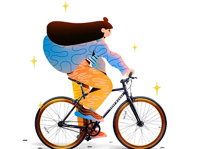 ChopChopBikes bike brand characterdesign girl illustration illustrator vector wacom