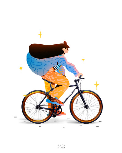 ChopChopBikes bike brand characterdesign girl illustration illustrator vector wacom