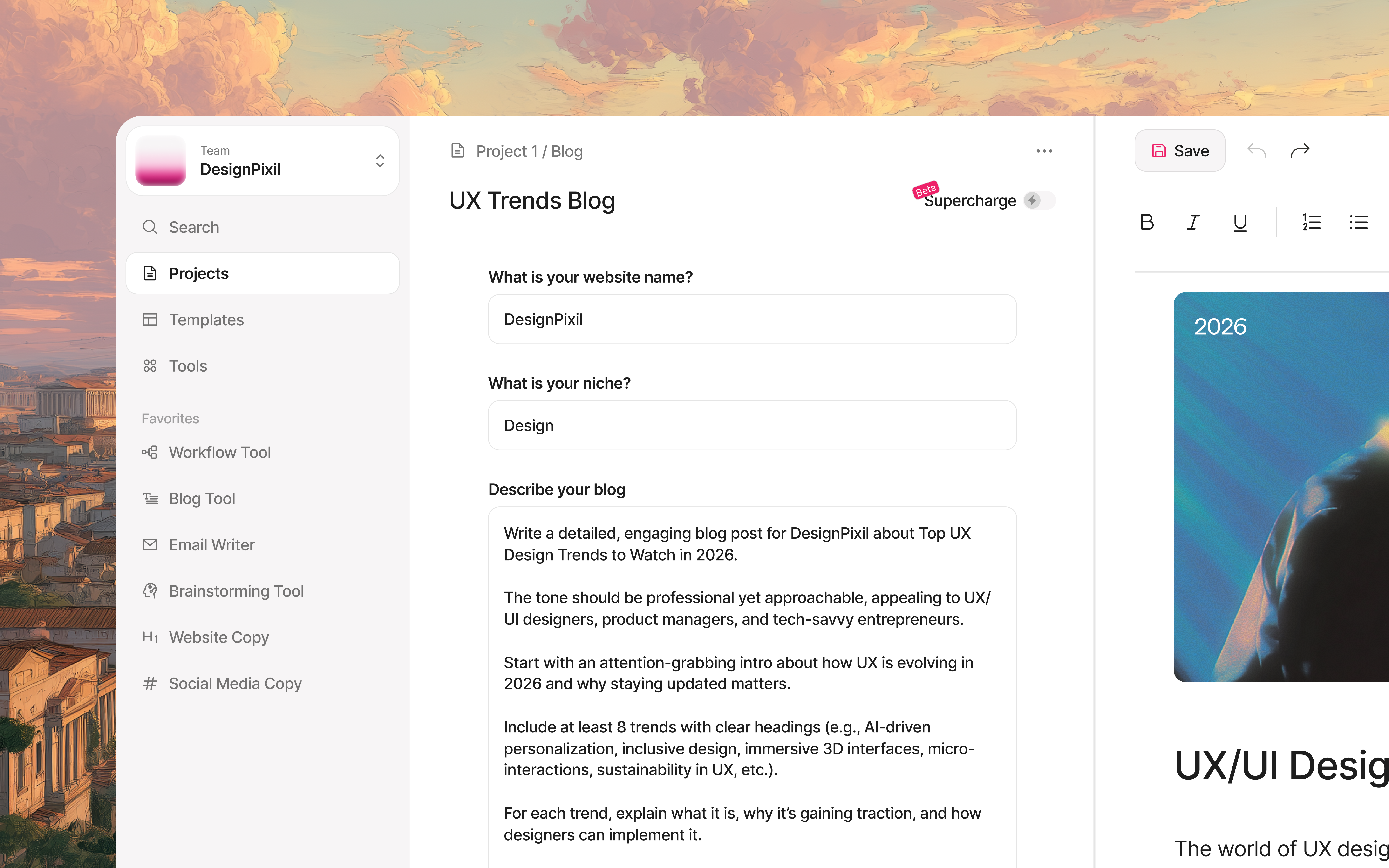 AI copywriting tool ai design app dashboard design minimal product design saas saas design ui ui design uiux