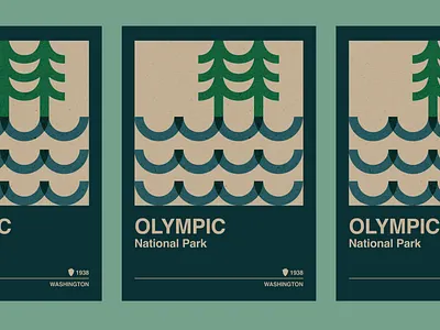 Olympic National Park Poster forest geometric national parks nature print northwest olympic olympic national park outdoor branding outdoor poster pacific northwest pnw poster poster design protect our parks trees us national parks washington washington state waves west coast