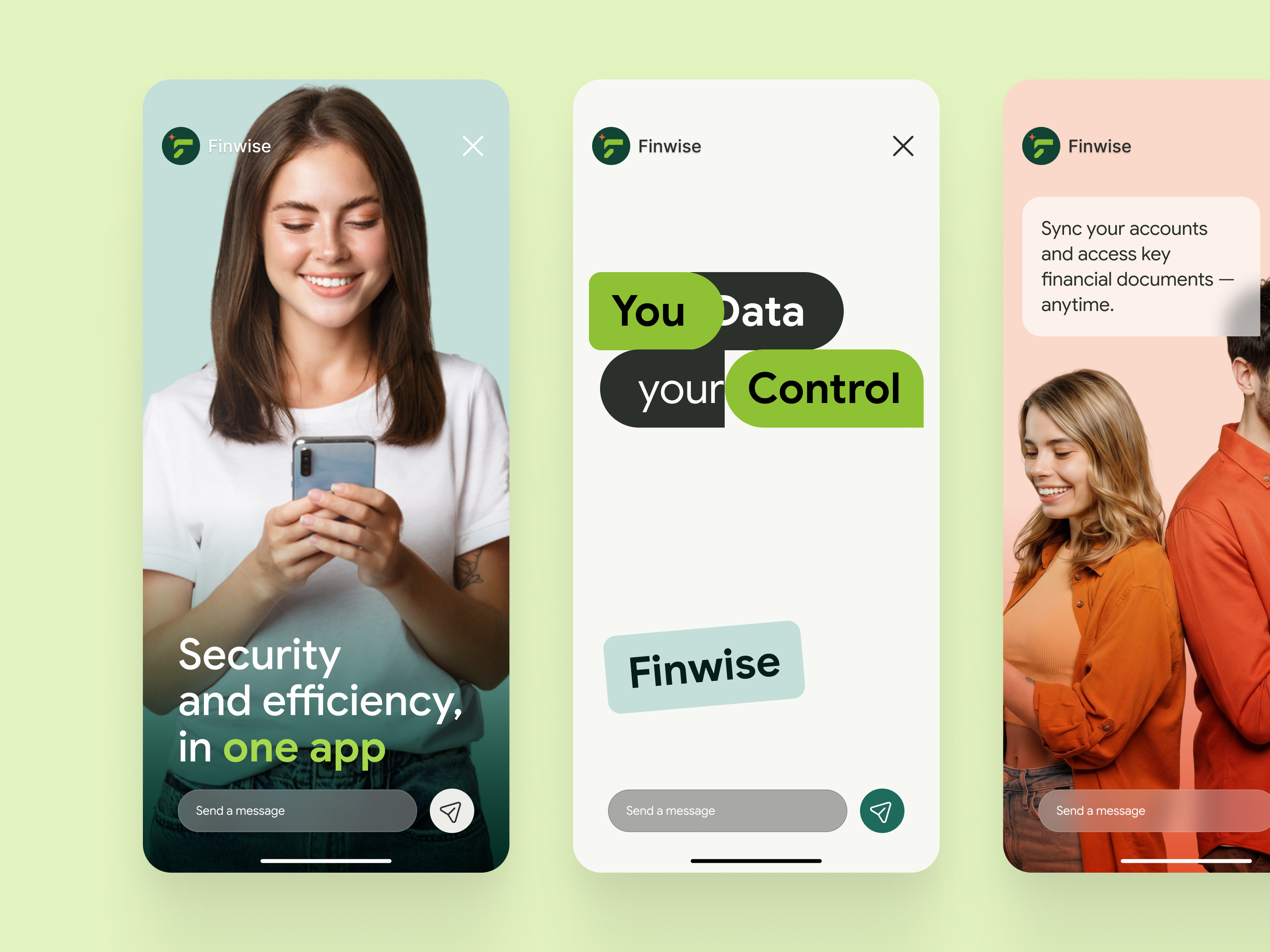 Finwise — Mobile UI Concept (Motion) finance app fintech ios mobile ui onboarding ui design