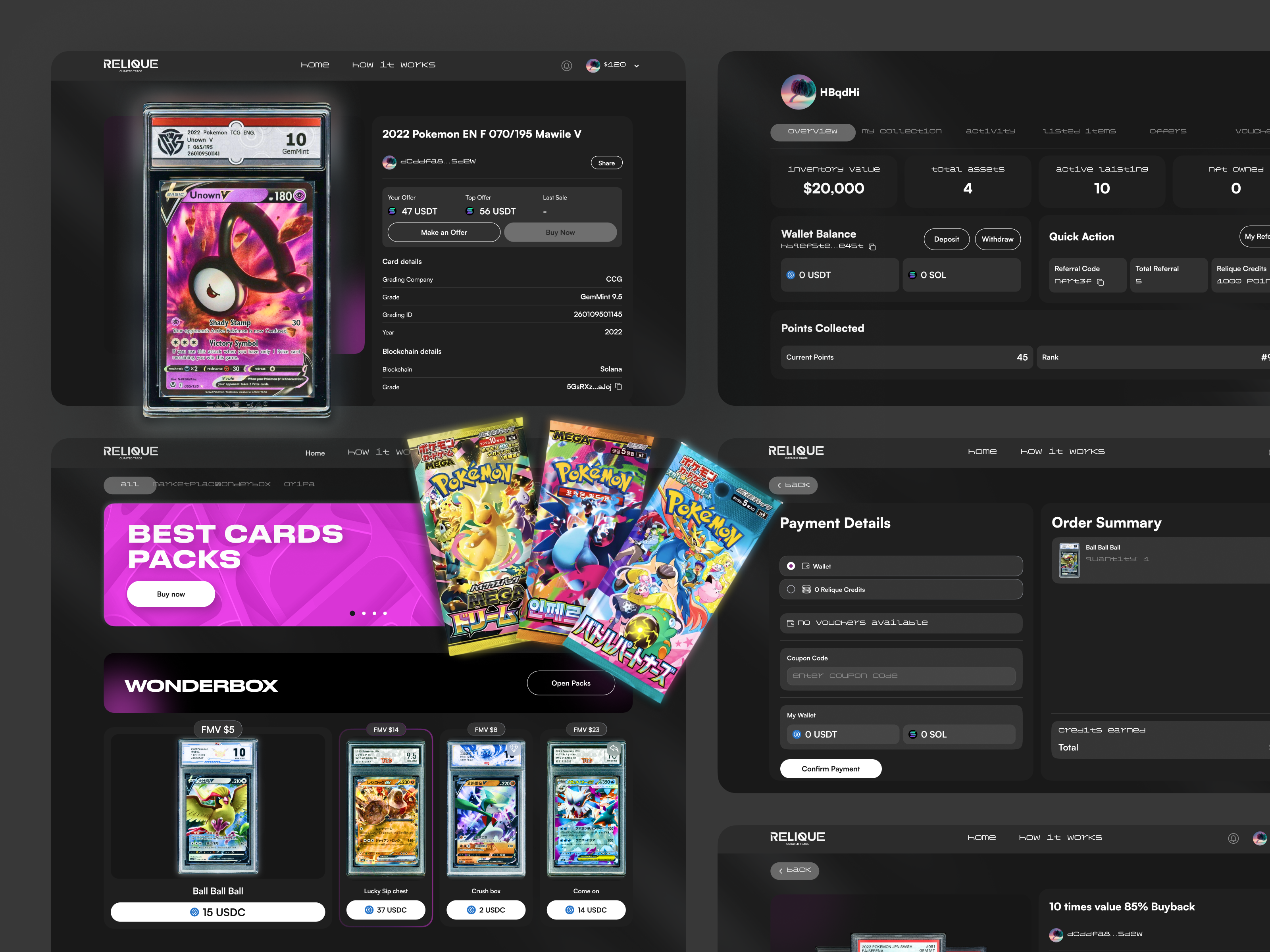 Pokémon TCG UI UX Design — Web3 Trading Collectibles Platform