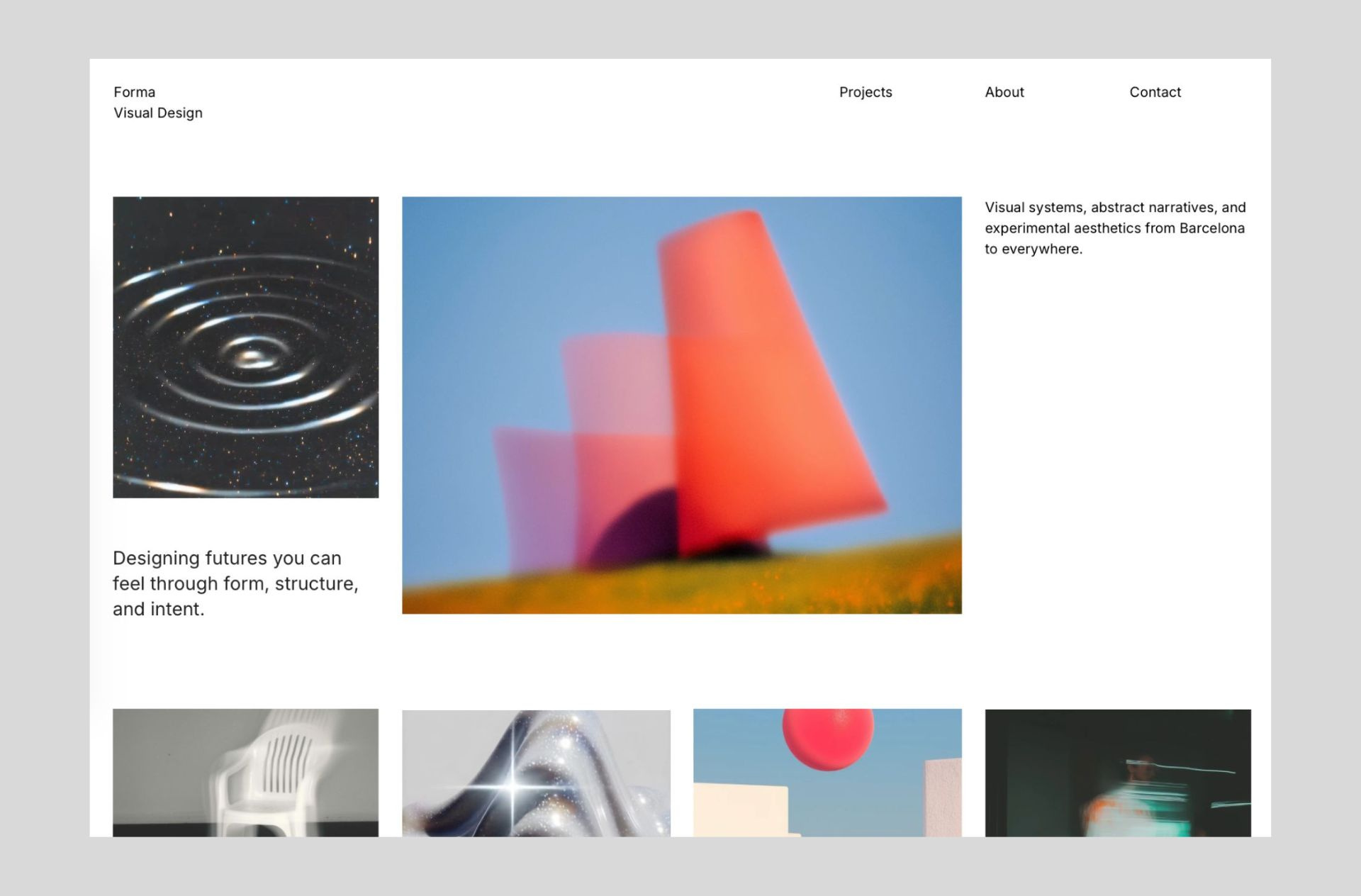 Forma - Design Portfolio Readymag Template creatives design designer editorial layout minimal modern pixasquare portfolio portfolio template readymag template ui web webdesign