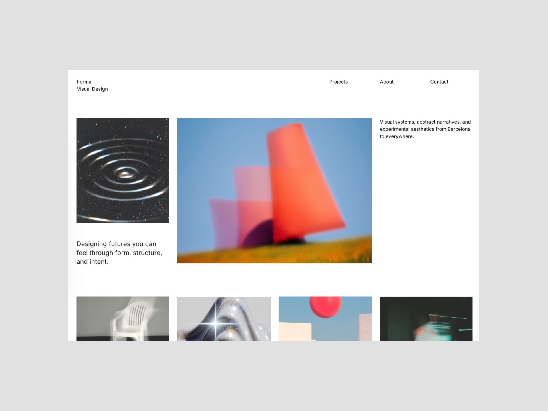 Forma - Design Portfolio Readymag Template creatives design designer editorial layout minimal modern pixasquare portfolio portfolio template readymag template ui web webdesign