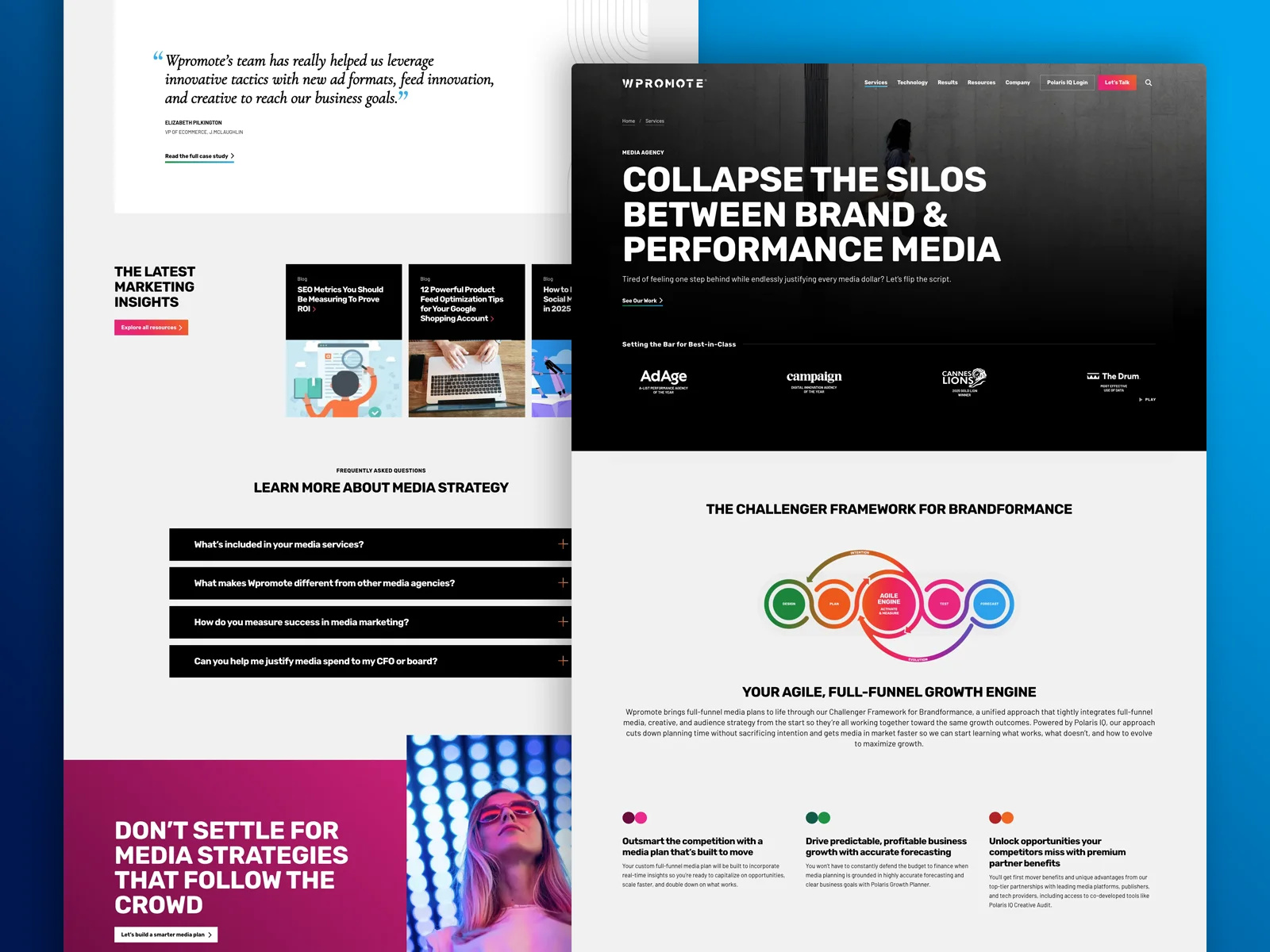Example of WPromote - Media Services Page
