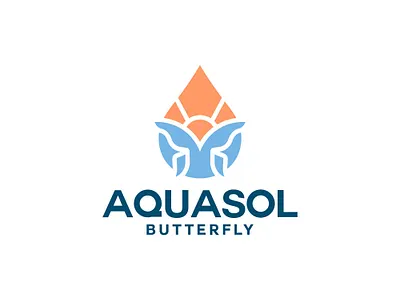 Aqua+Sun+Butterfly_logodesign aqua logo brandiderntity branding brandmark butterfly logo companylogo graphic design illustrator logo sun logo