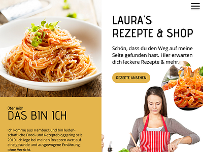 Recipe / Rezept Website Template design food onlineshop recipe template website