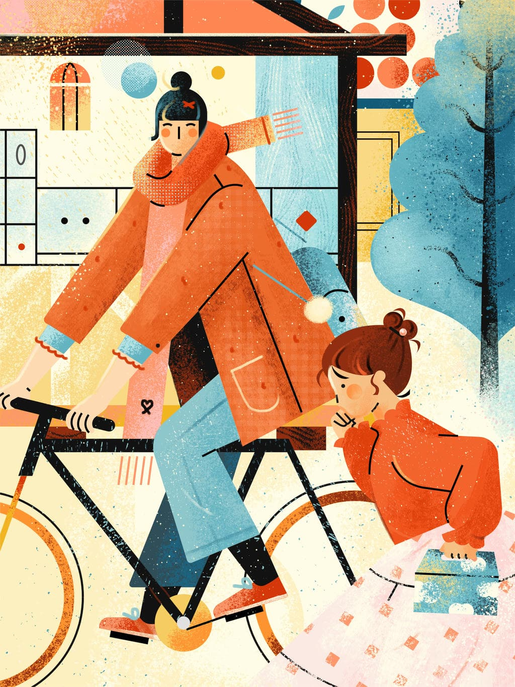 小园素 Xiaoyuan Su・Modern Scene — 暖途 lovely Momen brand illustration branding character design color theory daily life editorial flat design graphic design illustration modern packaging scene texture vector visual identity xiaoyuansu