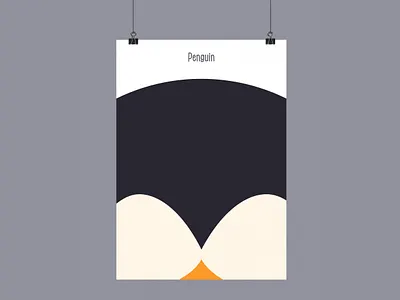 Penguin | Illustration Poster font graphics illustration letters minimal penguin sans serif shapes simple text