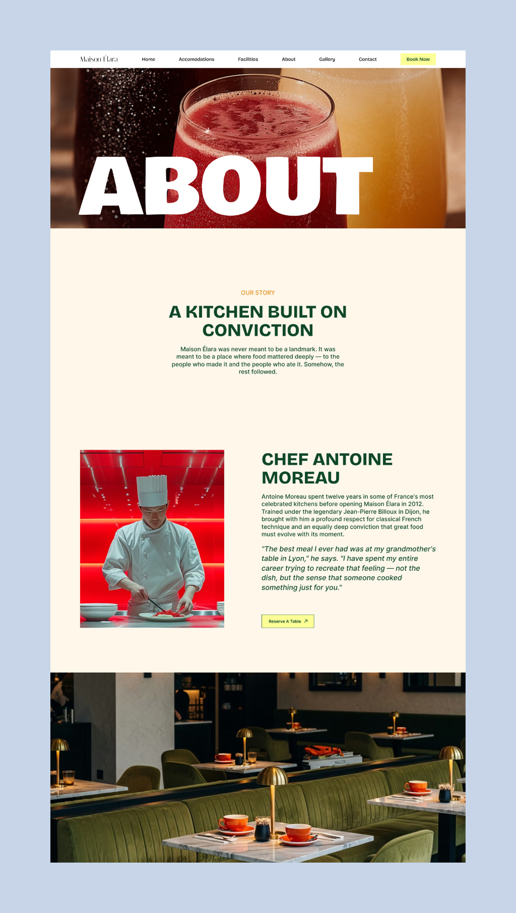 Example of Restaurant Website Design & Development
