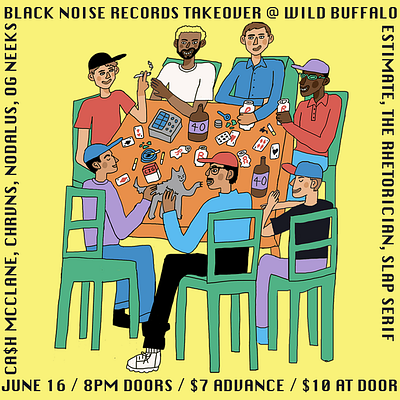 Black Noise Records - Wild Buffalo Takeover Poster comic art graphic illustration illustrator music poster
