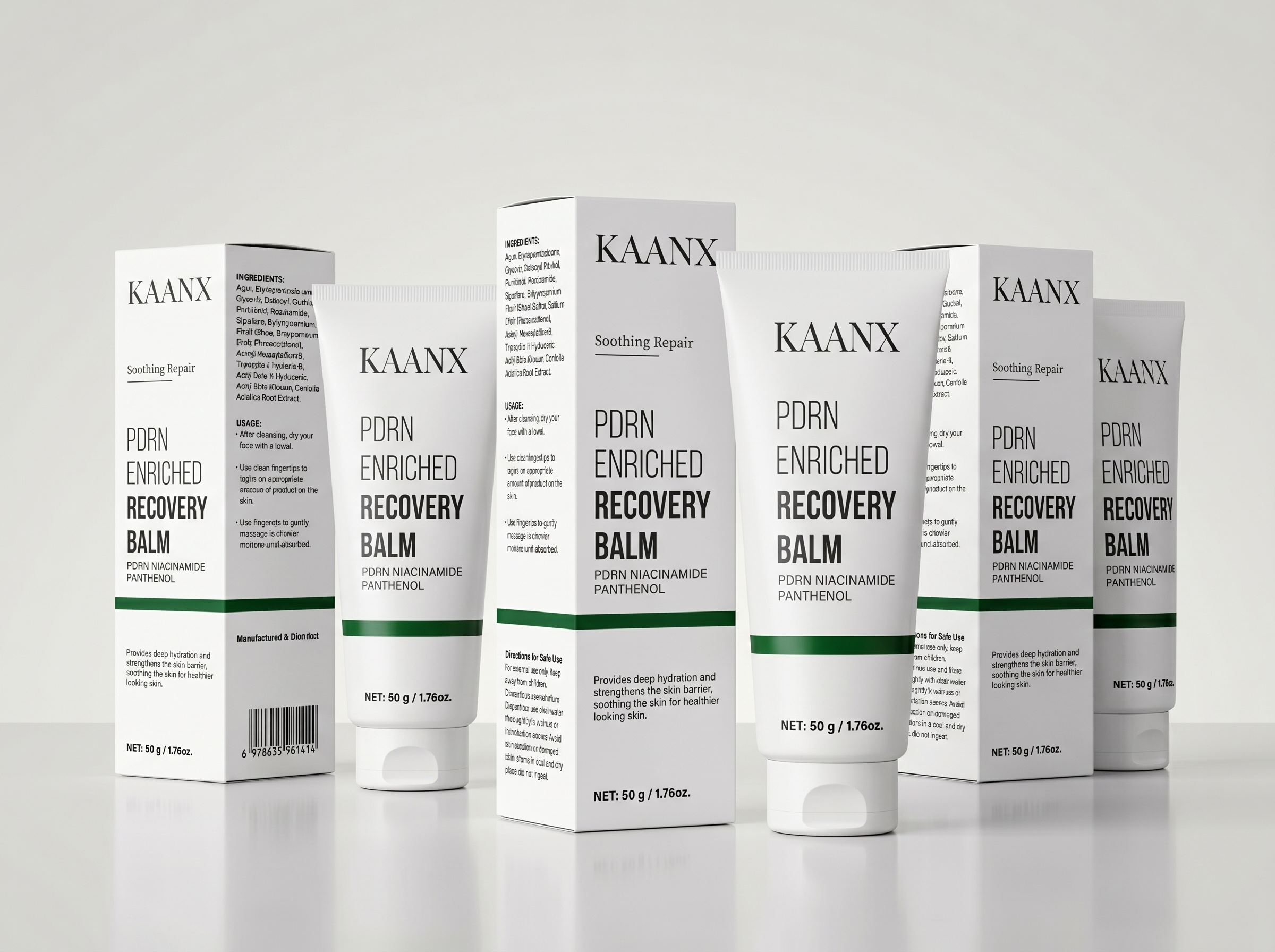 Minimal Skincare Packaging Design – KAANX Recovery Balm amazon packaging beauty product box design brand identity branding clean design cosmetic packaging graphic design label design luxury branding minimal design mockup modern packaging packaging design premium design private label product packaging skincare branding skincare packaging tube packaging