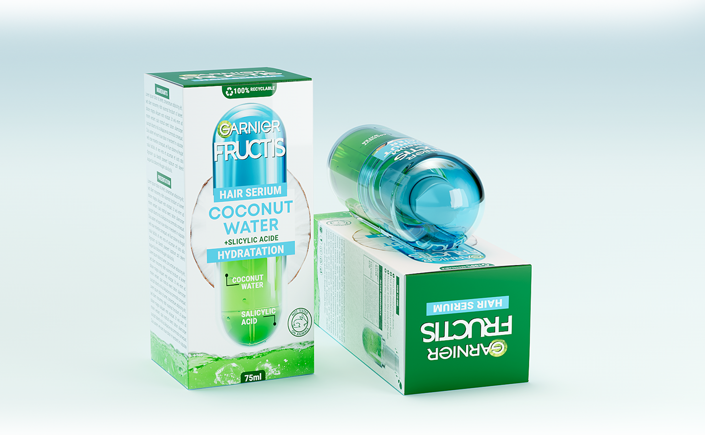 Hair Serum Packaging-Concept beauty packaging bottle design branding cosmetics product graphic design label design packaging design