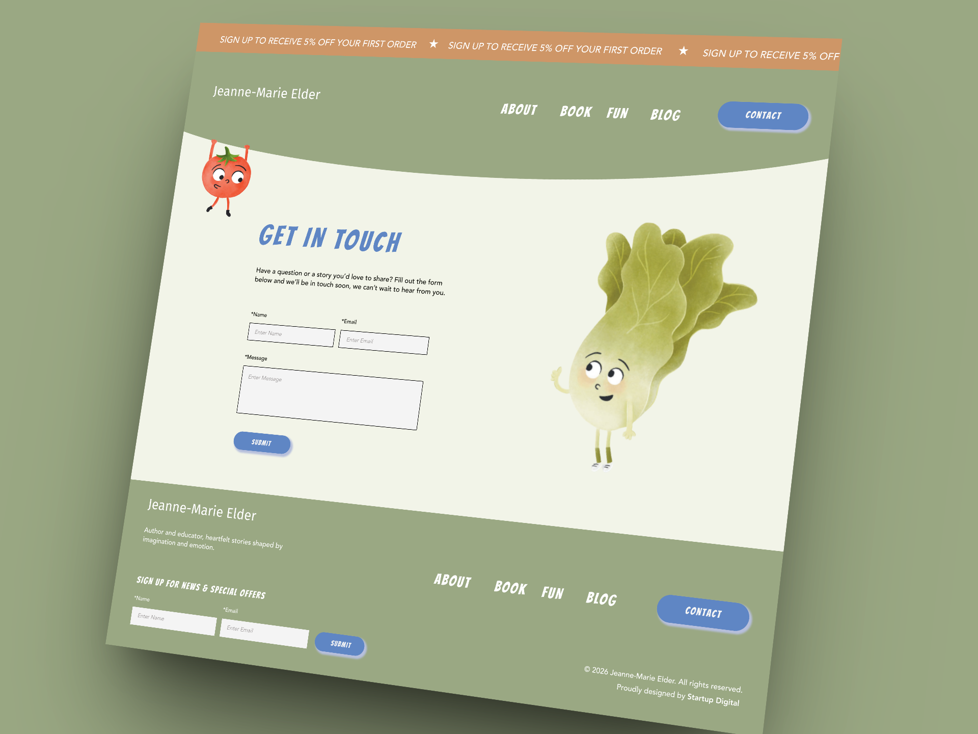 Children's Book Website Design author website bold website design childrens book website fun websites playful website design website design