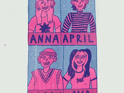 Detail from riso print Pinksqueeze Poster comic art graphic illustration illustrator music portrait poster riso riso print risography