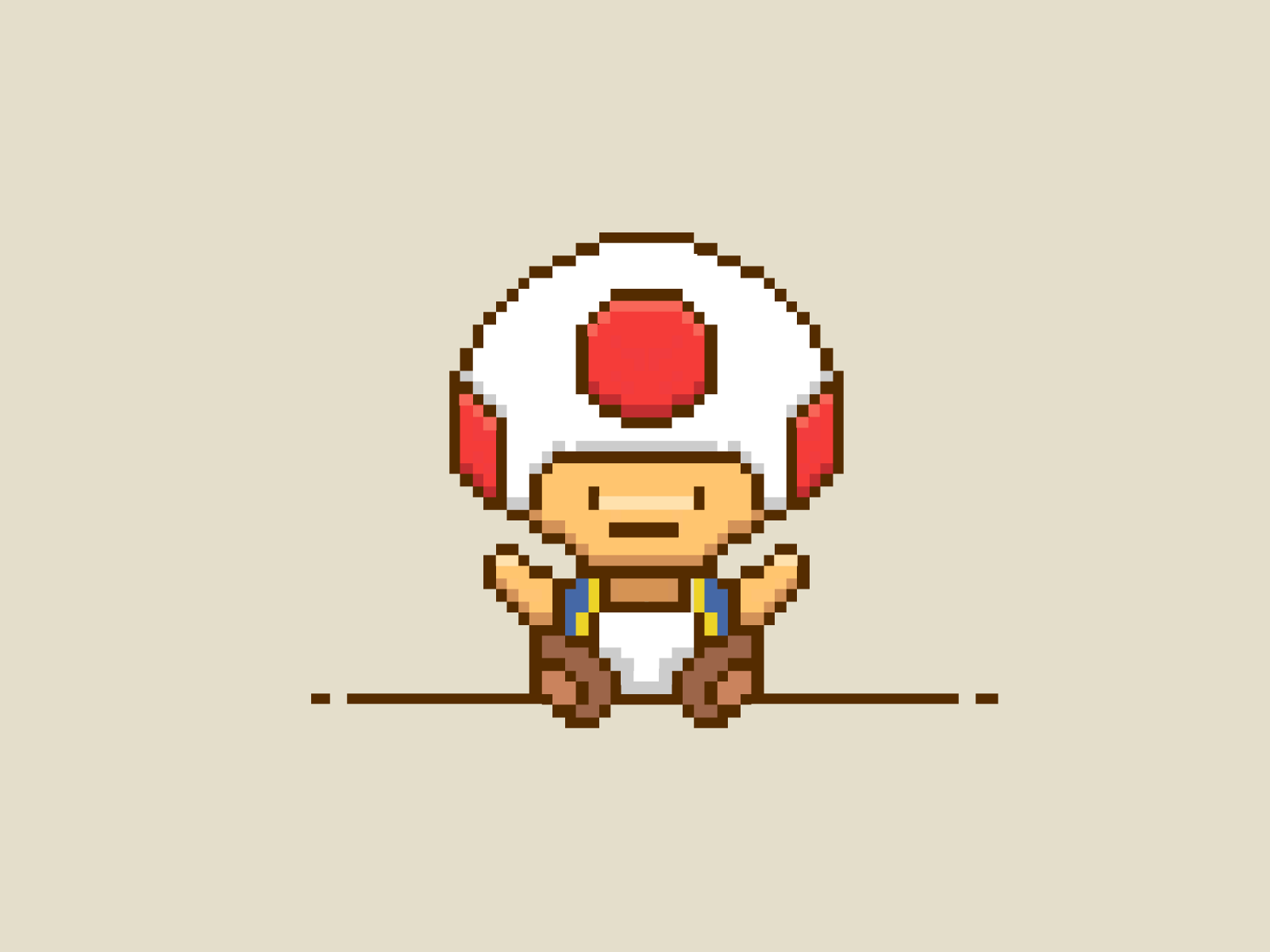 Mario Toad Pixel Art