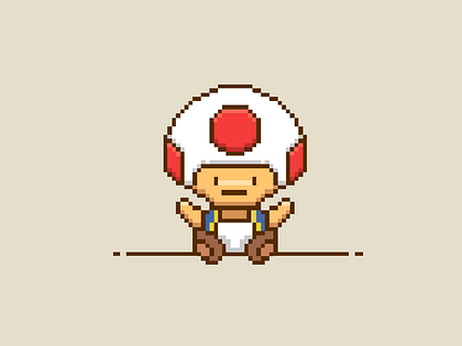 Mario Toad Pixel Art