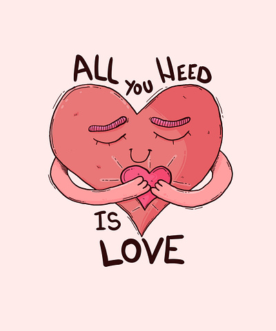 LOVE cartoon character cute design doodle heart illustration illustrator love romance valentine vector