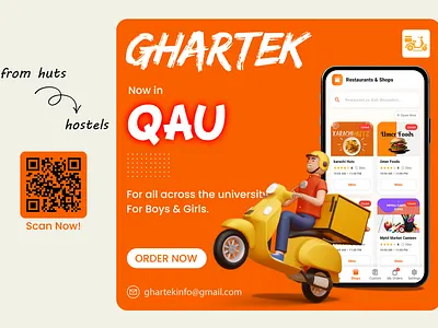 GHARTEK APP Promotion Posters food delivery food delivery poster graphic design
