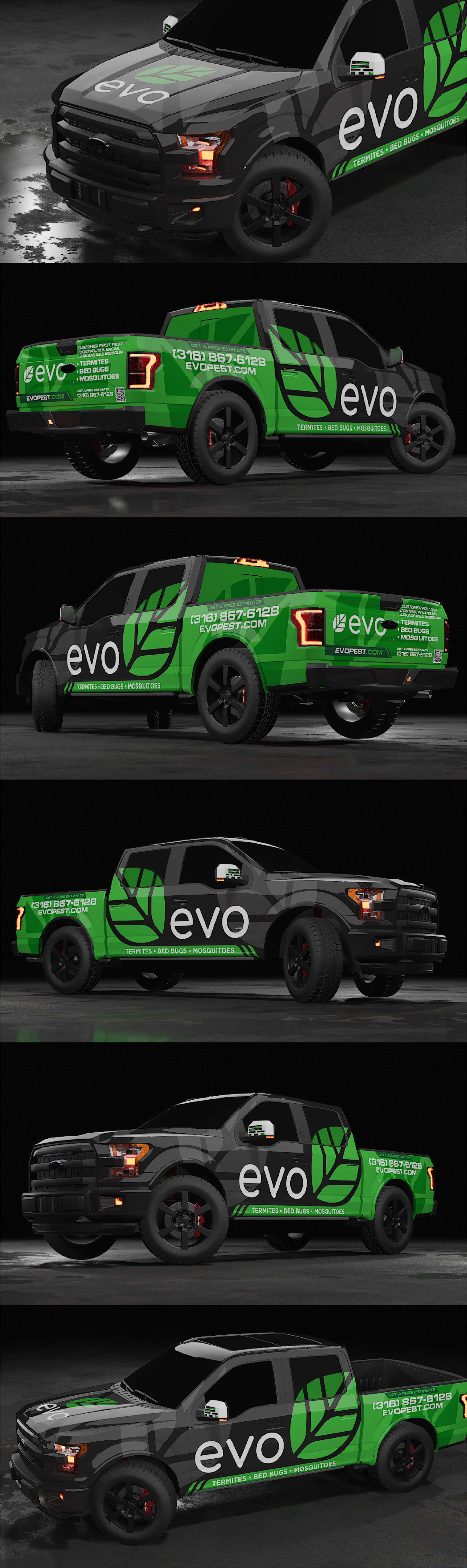EVO I TRUCK WRAP black truck wrap bold wrap branding car wrap creative wrap graphic design innovative wrap truck wrap vehicle wrap wrap