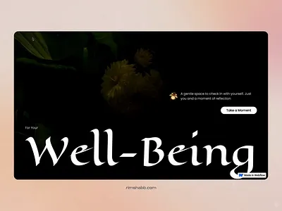 Hero section design for wellness check-in website agency website animation design figma expert gsap healthcare website design healthtech hero section design high conversion landing page interaction design self care ui ux visual design webflow website design wellness website