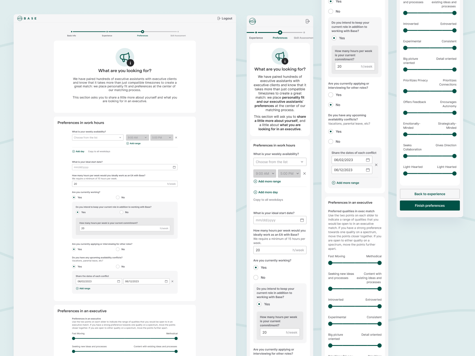 BaseHQ Application process via an online form