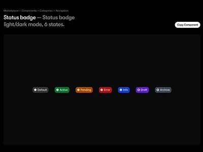 UI status badges made in Framer | Light & dark mode | tags animation badge colors dark theme design system figma design framer framer component indicator light dark light theme product design status badge tailwind themes ui badge ui color ui ux visual design web design