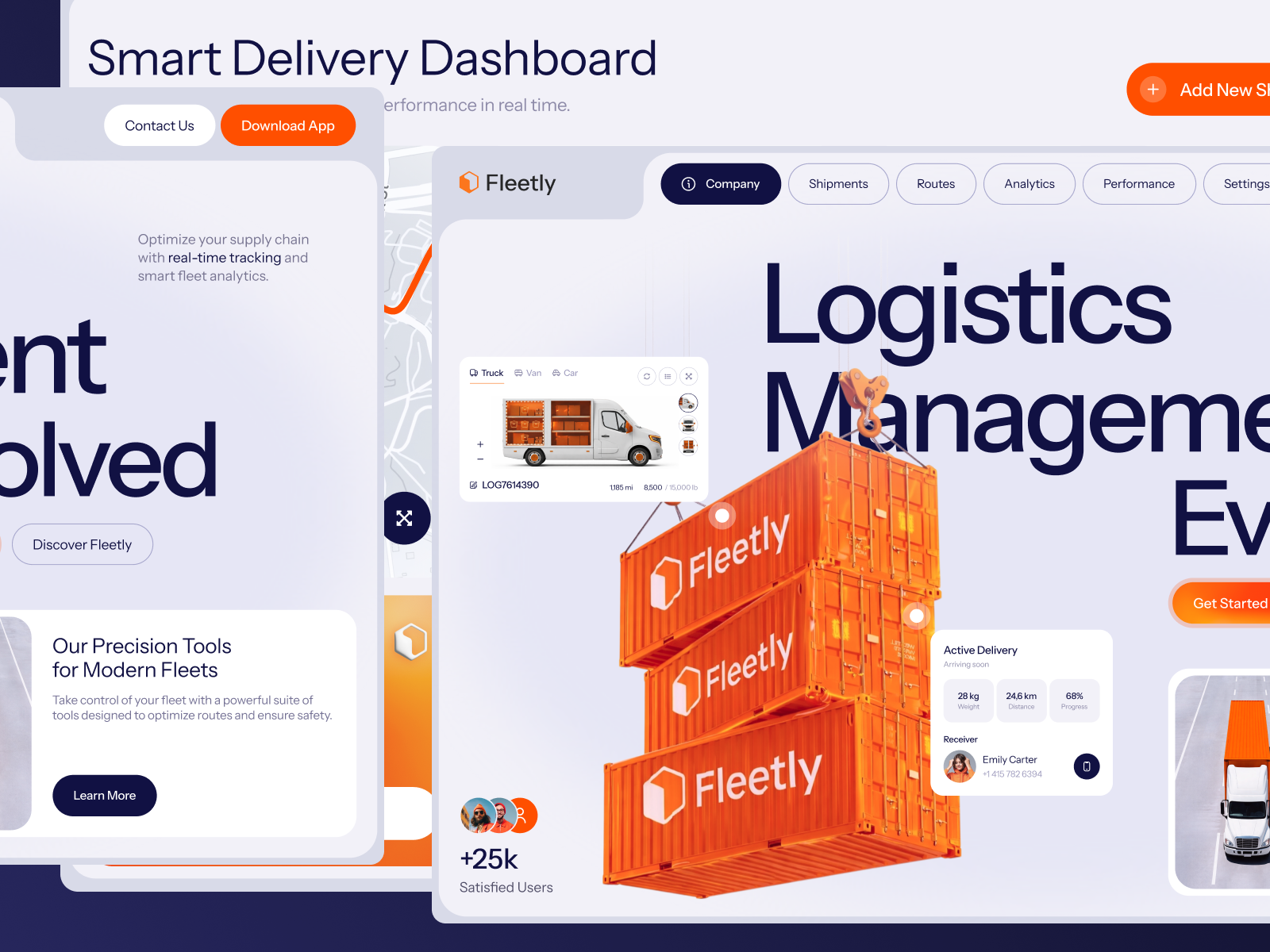 Logistics Pinterest Web Design for Logistics Platform — Fleetly by Vlad Bahatskyi for ...