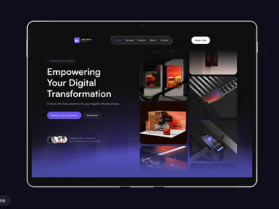 Lanitech Solutions Hero section Prototype digital marketing website hero section product designer responsive website design ui designer uiux web design webdesign website design website designer