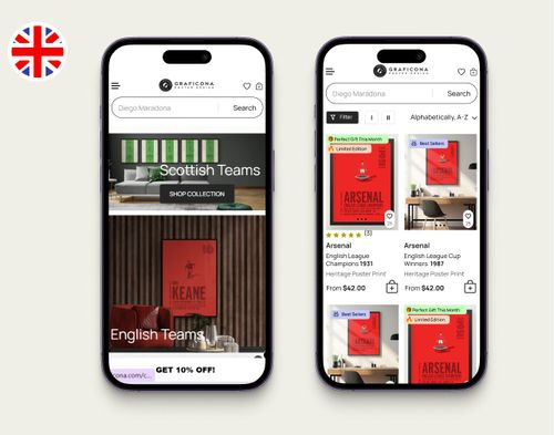 Redesign and CRO for a premium football art brand design ecommerce ui ecommerce website design figma mobile ui design prototyping ui ui design ux ui design website design website redesign