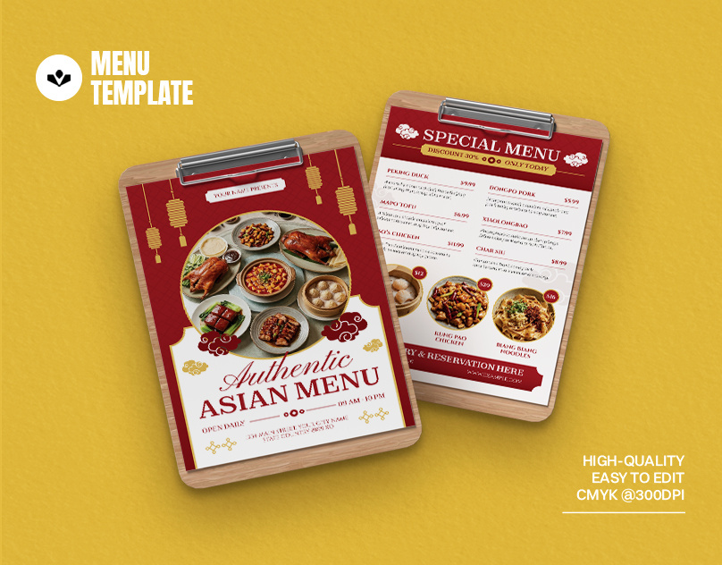 Asian Menu asian chinese design food menu restaurant solasome template