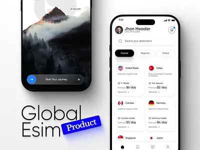 Global Esim App Product Ui Kit + Dark app design app ui clean design dashboard ui esim figma design mobile app design mobile ui modern ui onboarding product design saas design startup app telecom app travel app ui design ui kit user experience user interface ux design
