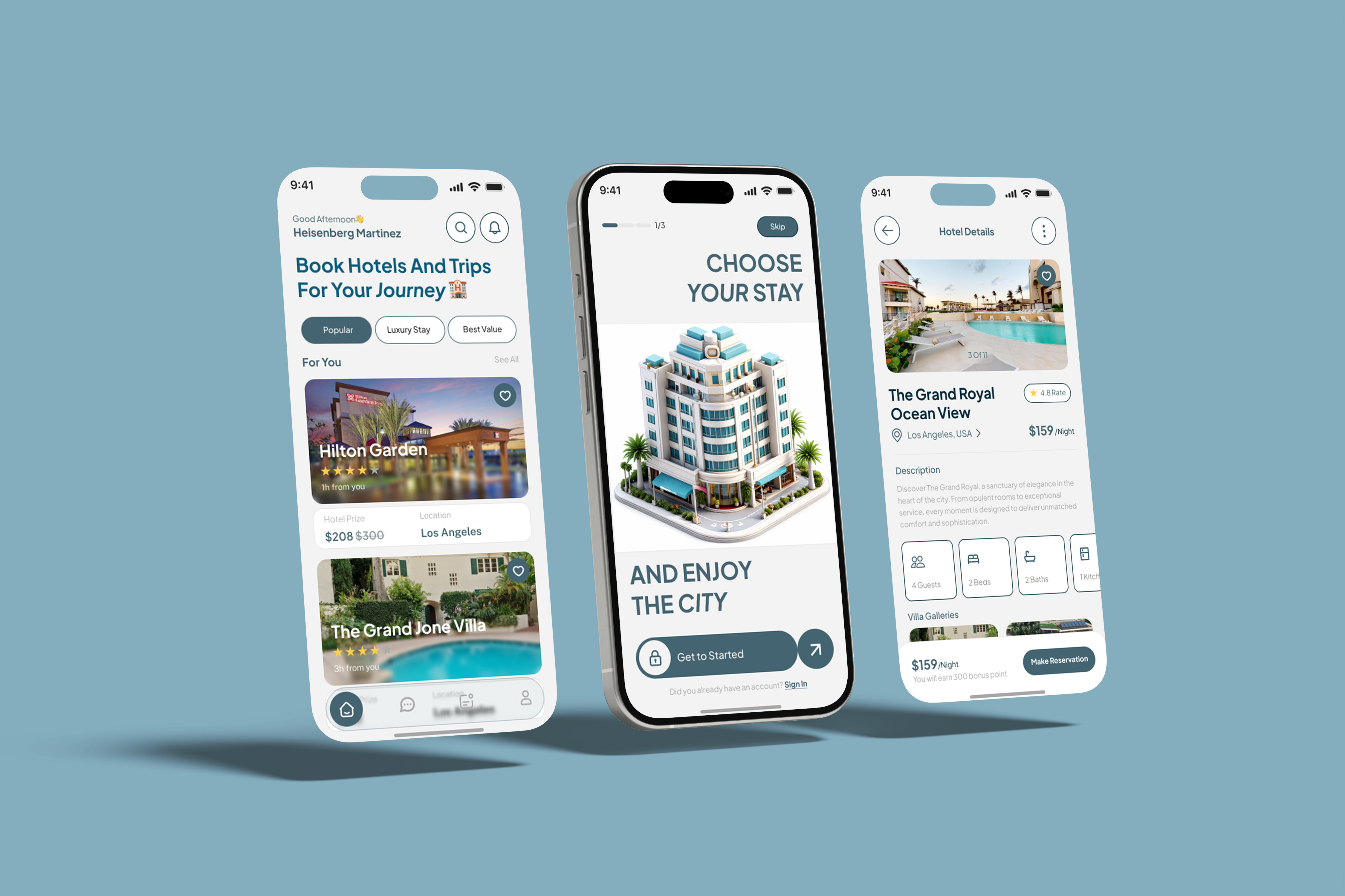Hotel Booking App UI Design app design booking app branding clean dribbble figma high fidelity ui hotel app hotel booking hotel booking app minimal mobile app mobile app design product design travel app ui design ui ux design ux design wireframes