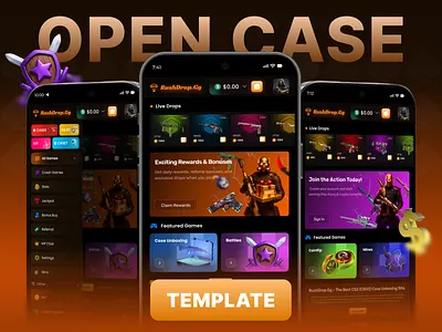 CS2 - Mobile App Gambling Design. case opening casino casino dashboard casino design casino interface casino landing page casino platfrom casino web app cs go cs go mobile cs2 cs2 design cs2 mobile csgo csgo case open gambling design game design live casino lootbox online casino