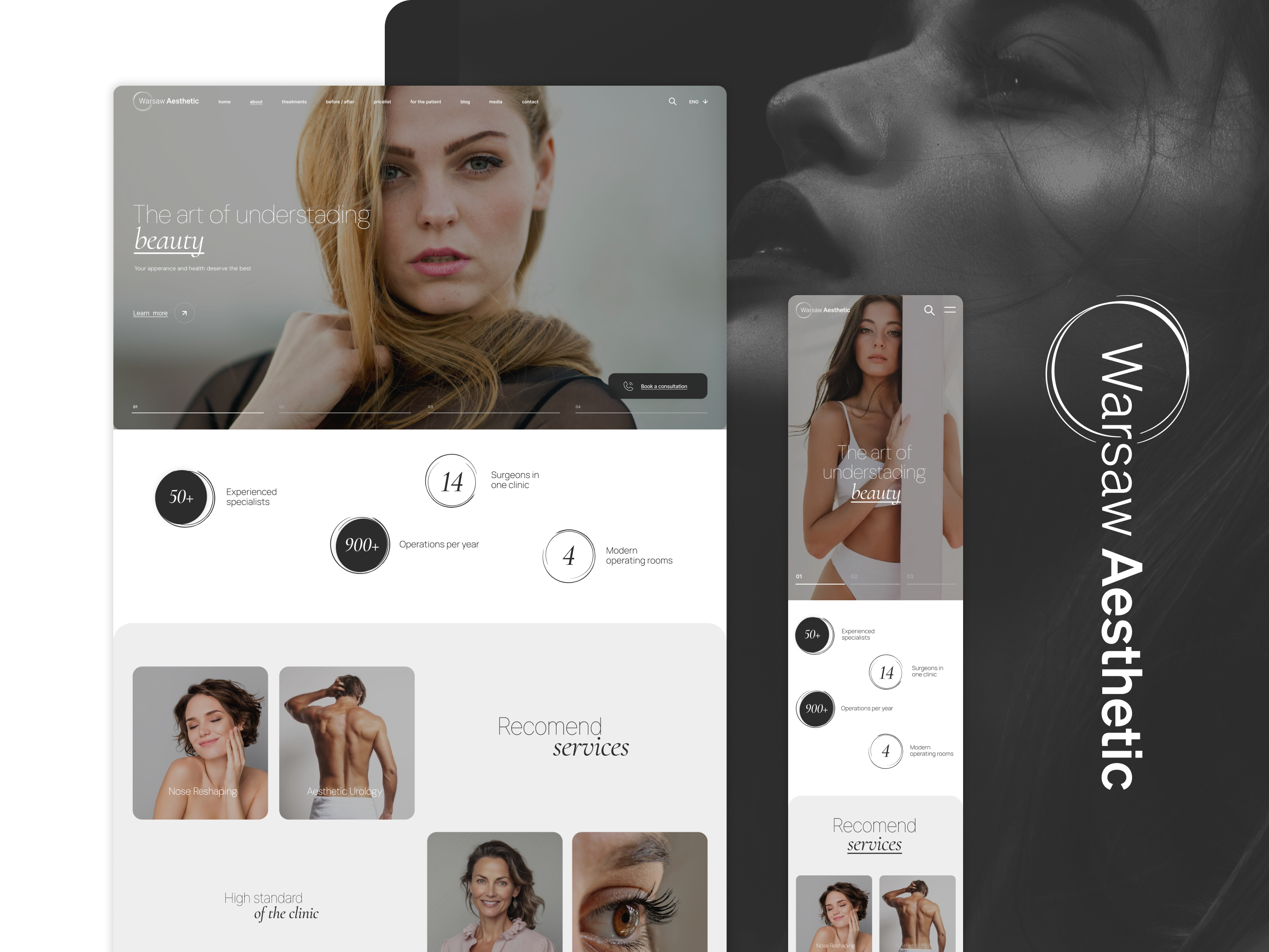 Warsaw Aesthetic Clinic — Web Design aesthetic branding. clean clinic figma healthcare luxury medical minimalism ui ux web design