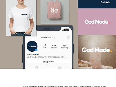 God Made. blog branding design god heart identity lettering logo logo design mother motherhood pink women
