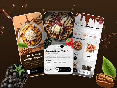 Food Ordering Mobile App UI UX Design android app app design app ui clean ui dark ui delivery app dessert app ecommerce app food app food ordering app ice cream app ios app minimal ui mobile app design mobile ui modern ui ordering app product design restaurant app ui ux