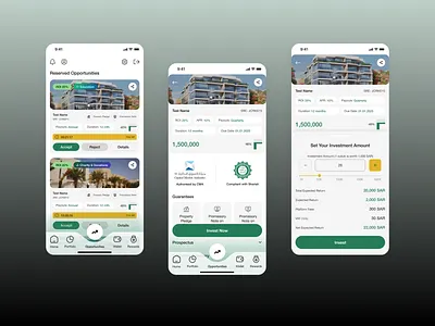 Opportunity. Fintech App. clean ui digital wallet fintech app investment microinteractions modern ui opportunity product design real estate stratup timer tranding ui