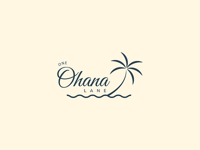 Beach Logo | One Ohana Lane beach beachlogo creative logo design graphic design illustration logo logo design minimal logo vector