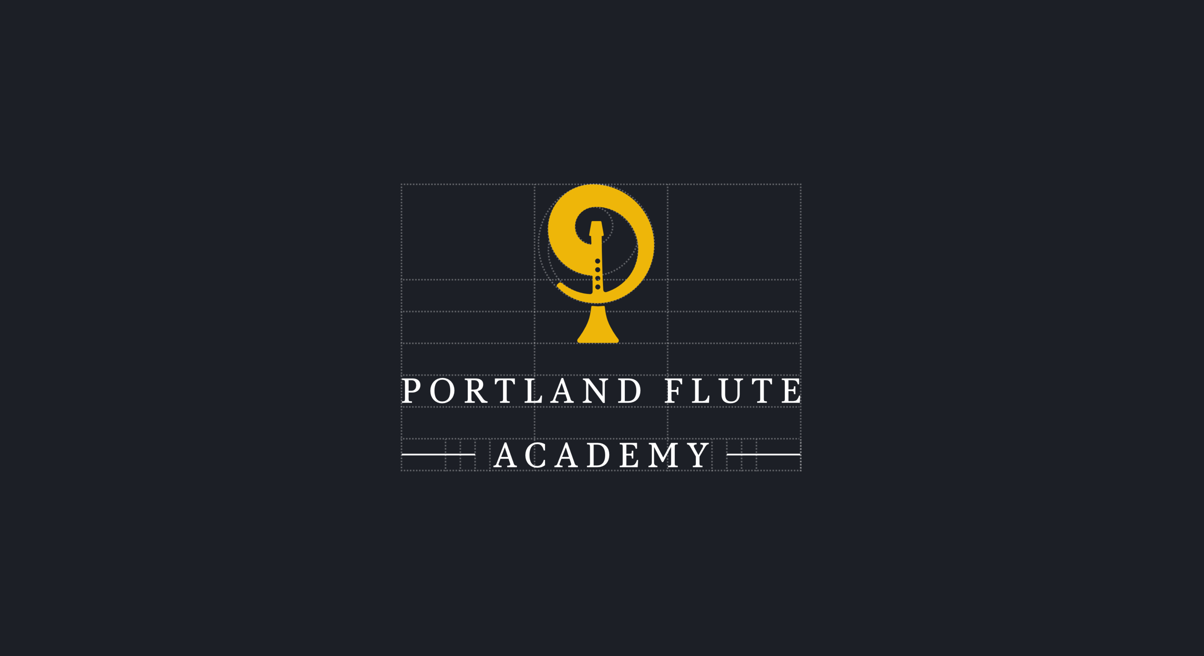 Custom Music Academy Brand Identity | Portland Flute Academy academy branding brand identity classical branding custom lettermark flute logo icon design instrument logo lettermark design logo design logo design process minimal logo modern logo music academy branding music branding music education p lettermark premium logo refined branding scalable logo symbol design