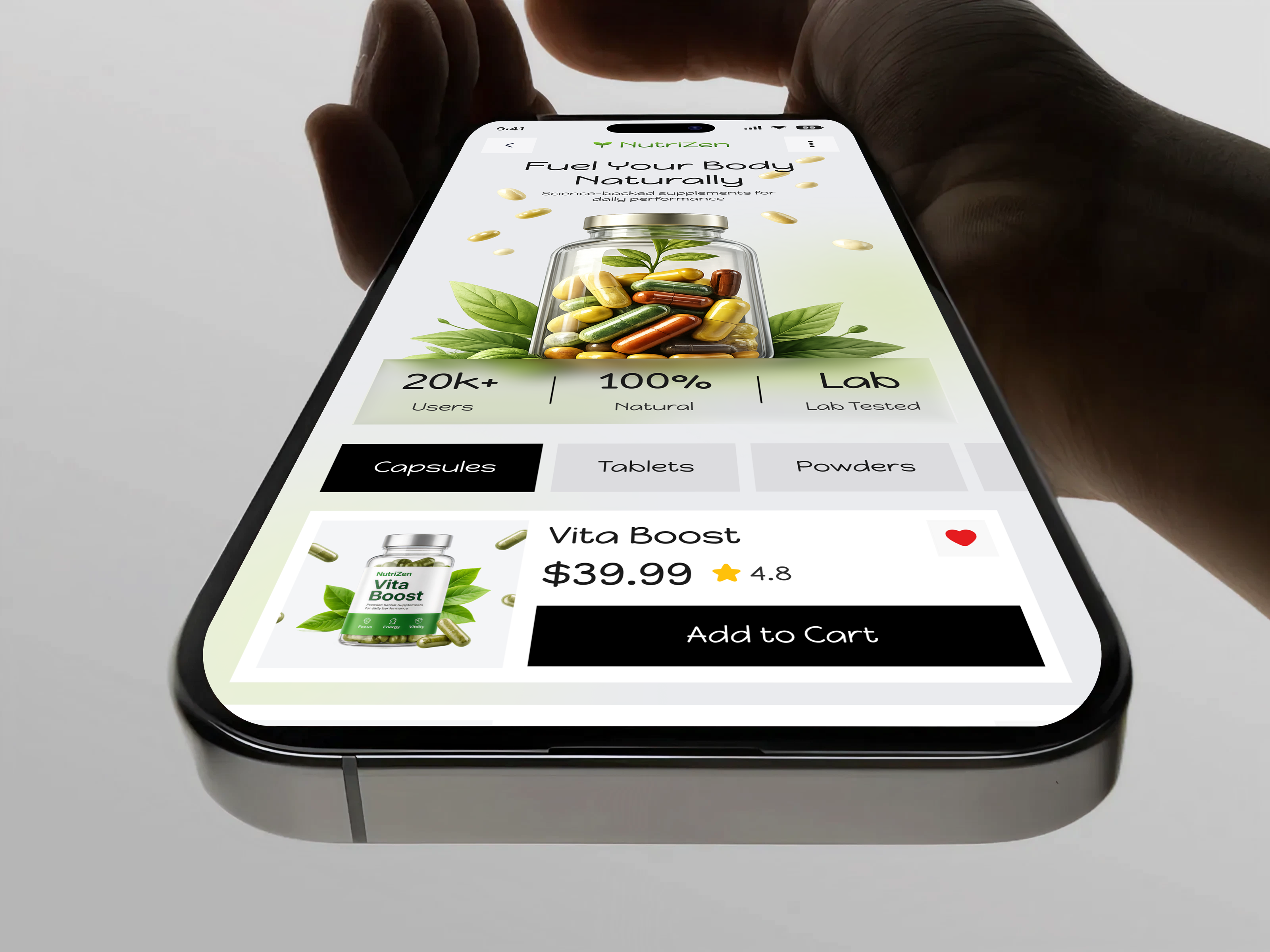 Supplements App Design – Modern E-commerce Experience