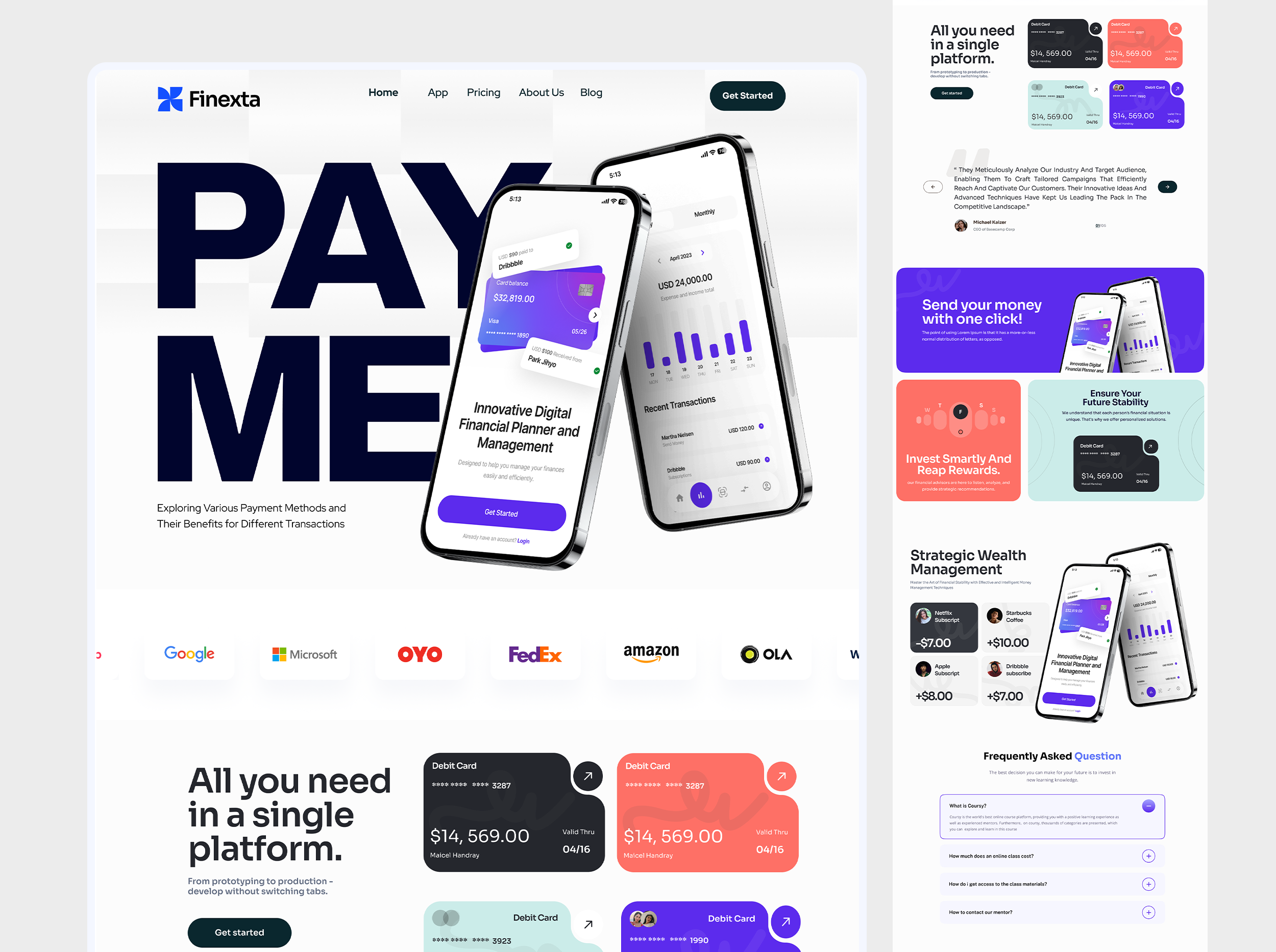 Finance App Landing page app design dashboard design design figma design figma website landing page design ui ui design ui ux design